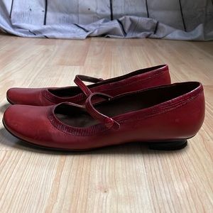 Naturalizer Leather Brick Red Mary Jane Shoes Size 9.5